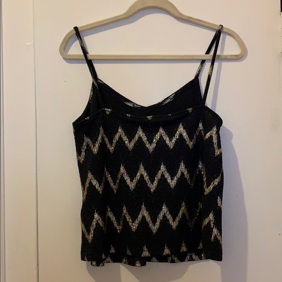 TOP SHOP Metallic Navy and Gold Tank Top - Picture 2 of 3